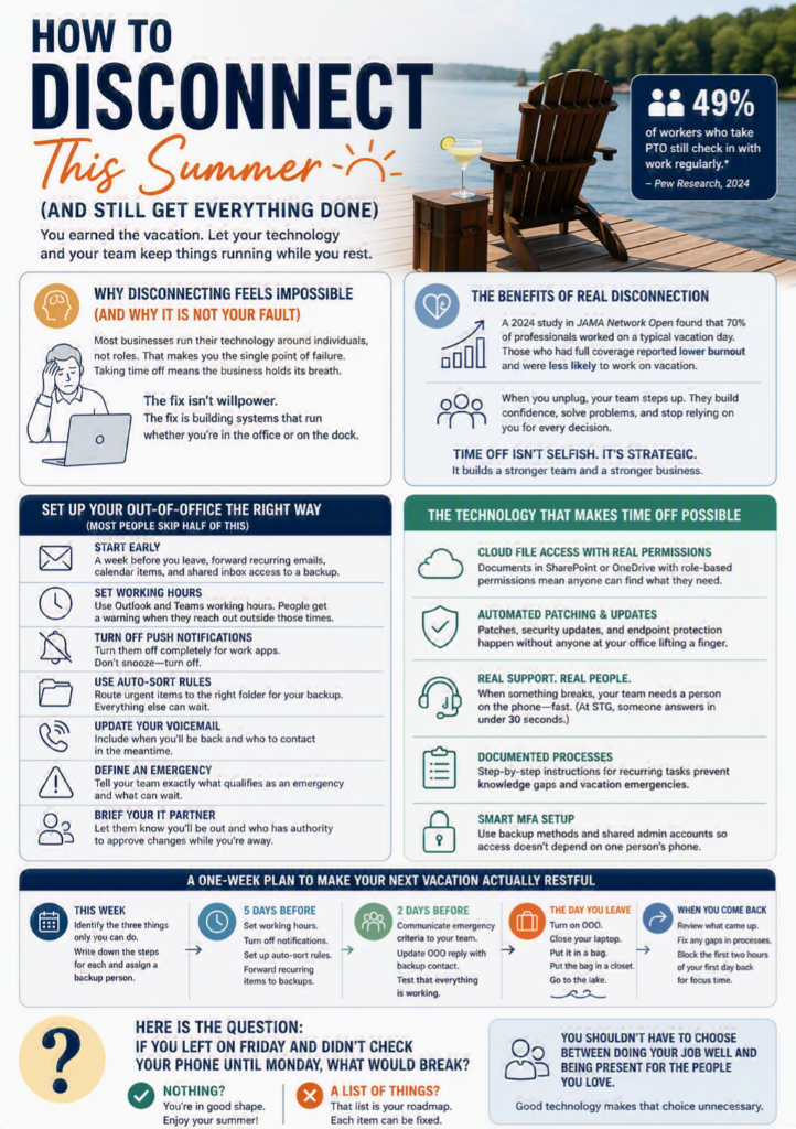 How to disconnect this summer and still get everything done infographic